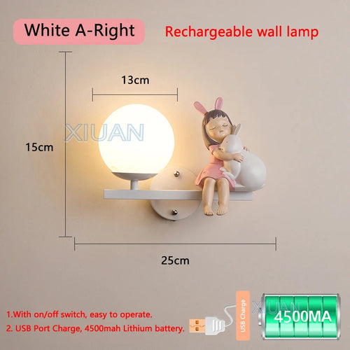 applique murale rechargeable en résine pour chambre d'enfant décorative - vue 10 sur 22