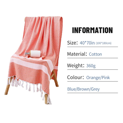 serviette de plage turque coton motif tissé - vue 6 sur 7