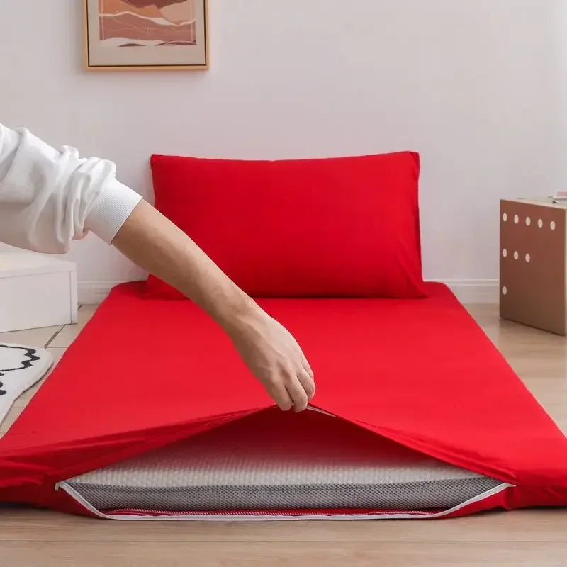protège-matelas 360° avec fermeture éclair pour lit étudiant