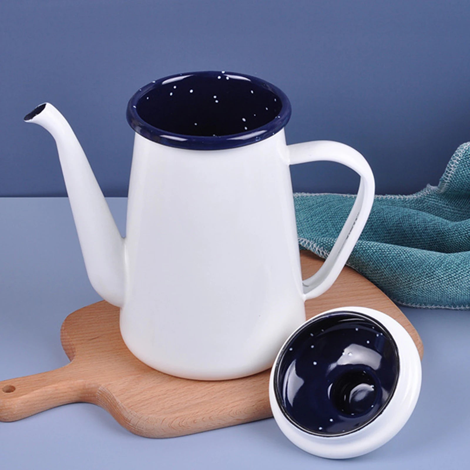 Cafetiere emaillee vintage 1 1l style retro polyvalente - vue 5 sur 7