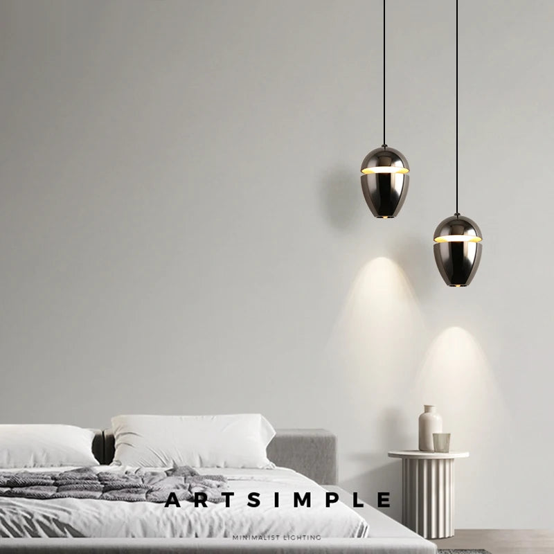 Suspension LED design intérieur de couleur cuivrée