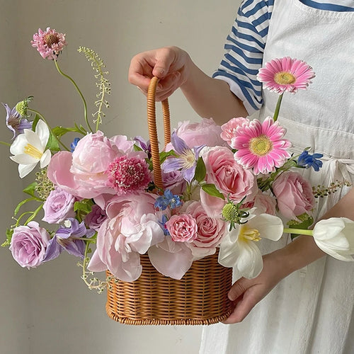 panier de rangement tissé à la main pour jardin et pique-nique - vue 6 sur 27