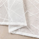 Voilage tulle brodé motifs géométriques rayés salon chambre