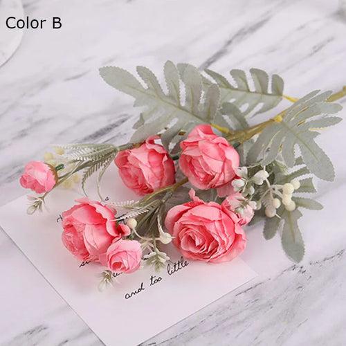 bouquet de roses artificielles en tissu pour déco mariage et maison