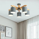 Nordique hôtel en bois massif E27 plafond lustre moderne lustre restaurant chambre lampe salon éclairage lampes en gros