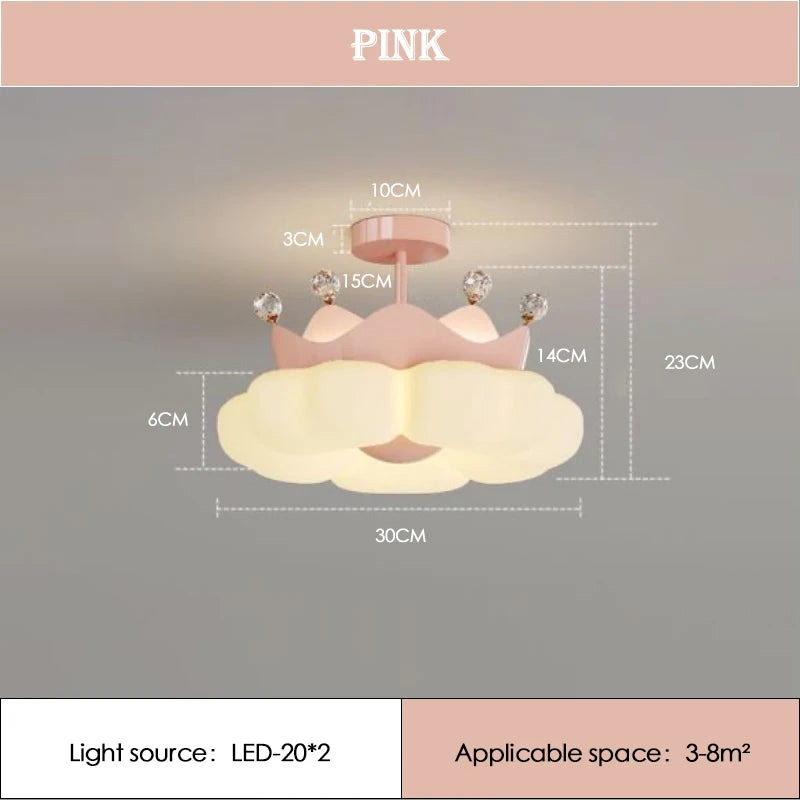 plafonnier romantique en forme de nuage pour chambre d'enfant - vue 8 sur 12