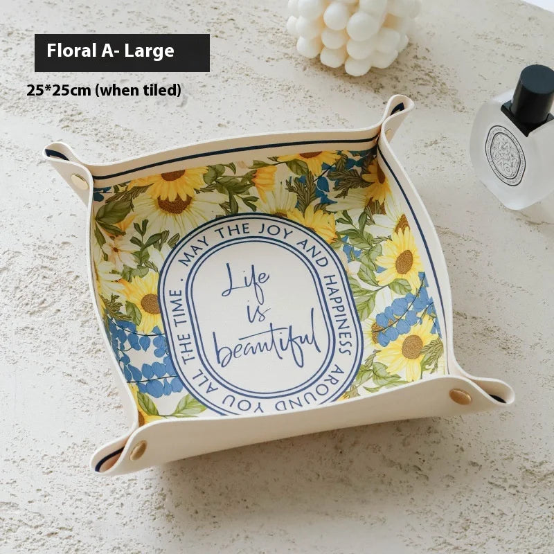 boîte de rangement en cuir pour clés et cosmétiques - vue 5 sur 7
