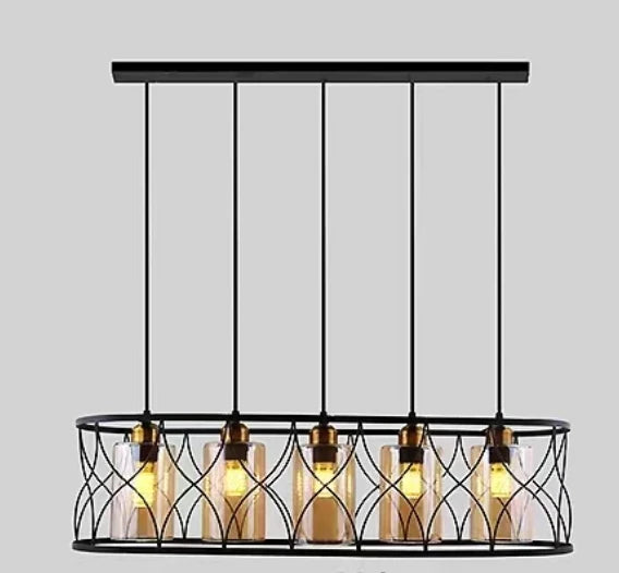 Loft Industrial Style Hexagonal Iron Art Dining Room Chandelier Retro Living Room Bedroom Lamp Bar Edison Creative Lamps - vue 7 sur 16
