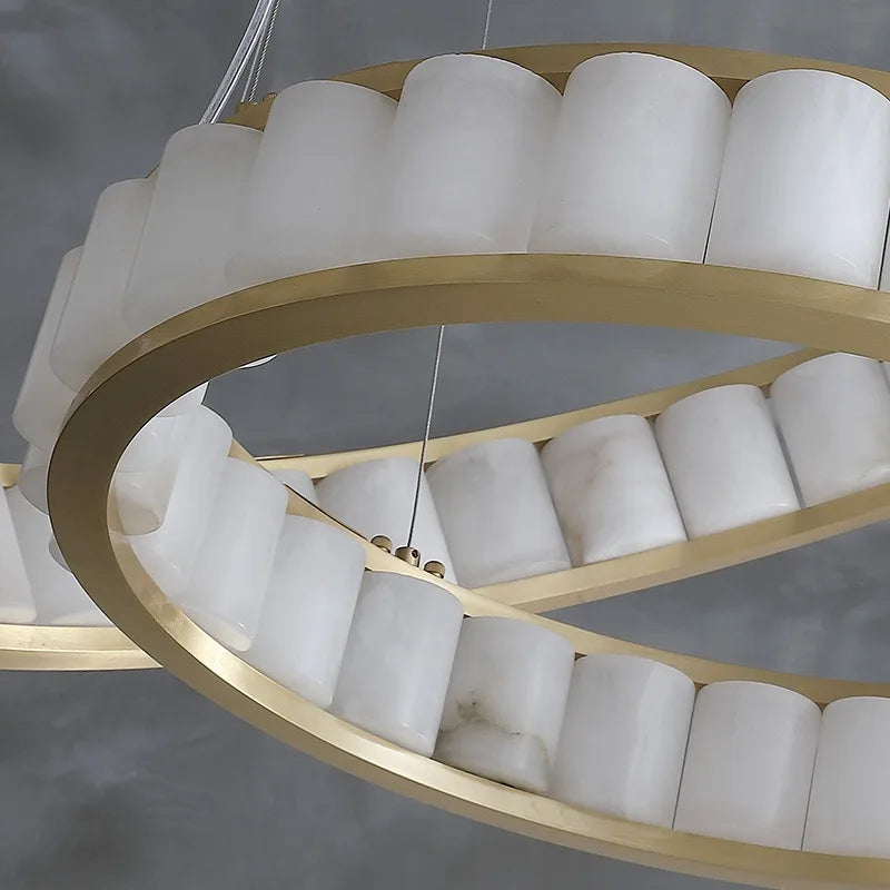 lustre en marbre naturel espagnol de grand luxe pour hôtel - vue 6 sur 15
