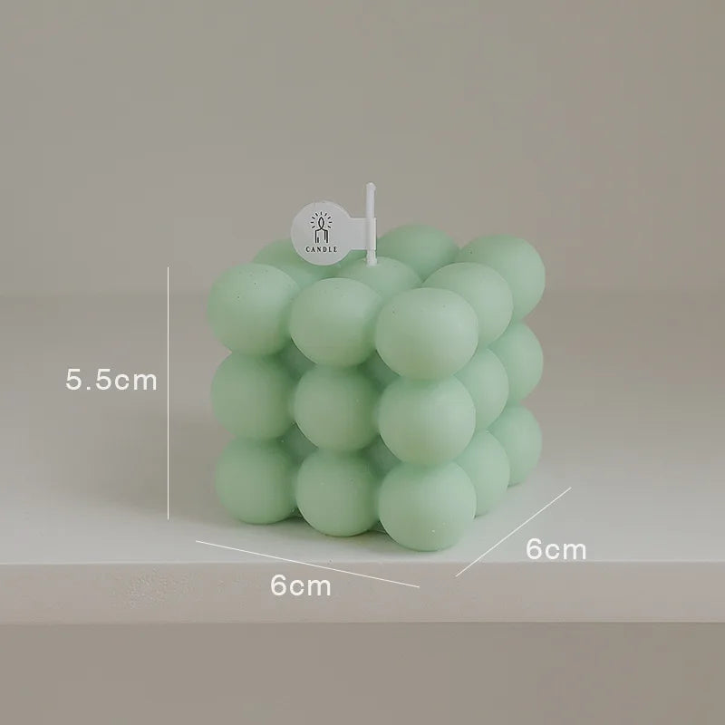 bougie cube parfumée à bulles en cire de soja artisanale - vue 9 sur 14
