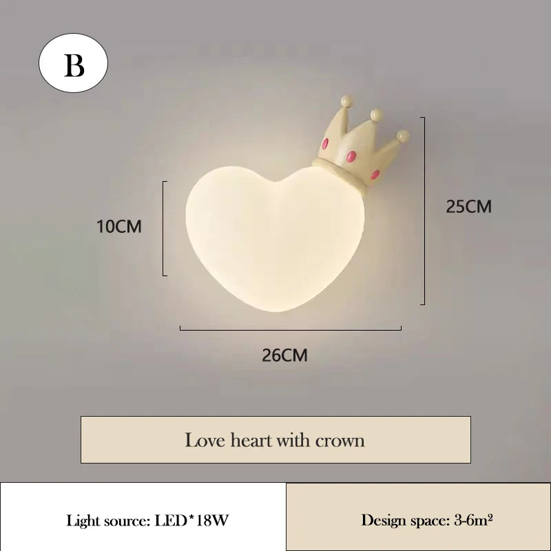 applique murale led en forme de cœur pour chambre d'enfant - vue 12 sur 12