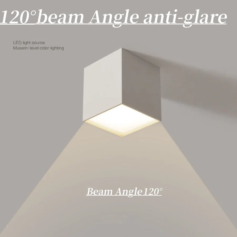 plafonnier dimmable antibuée cube led design moderne - vue 5 sur 6