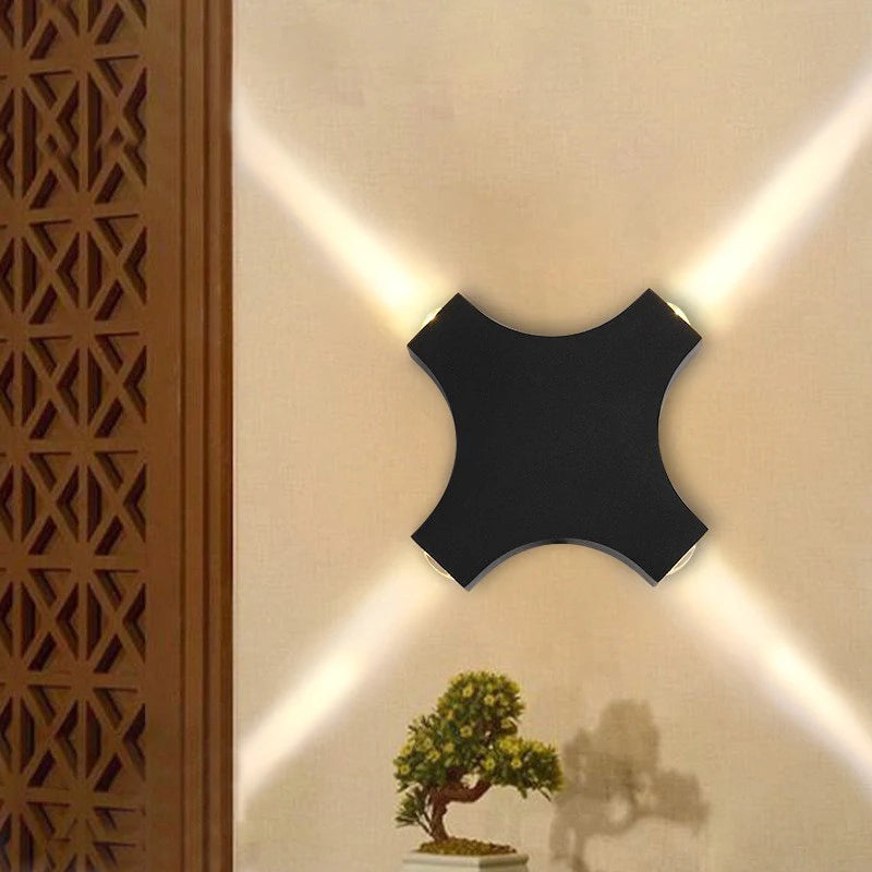 Moderne Simple 12W croix étoile lumière extérieure étanche applique murale LED décor porte d'entrée appliques jardin porche applique murale IP65 - vue 7 sur 7