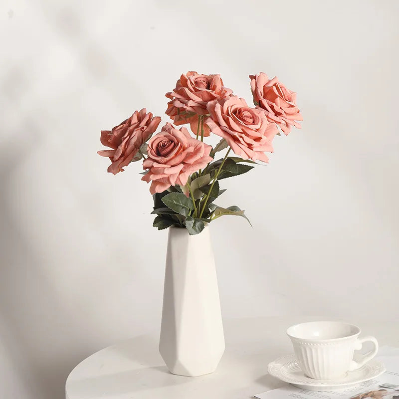 bouquet de roses artificielles en soie décoratives pour intérieur - vue 3 sur 15