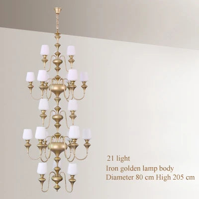lustre à led en cuivre noir pour décoration d'hôtel élégant - vue 7 sur 22