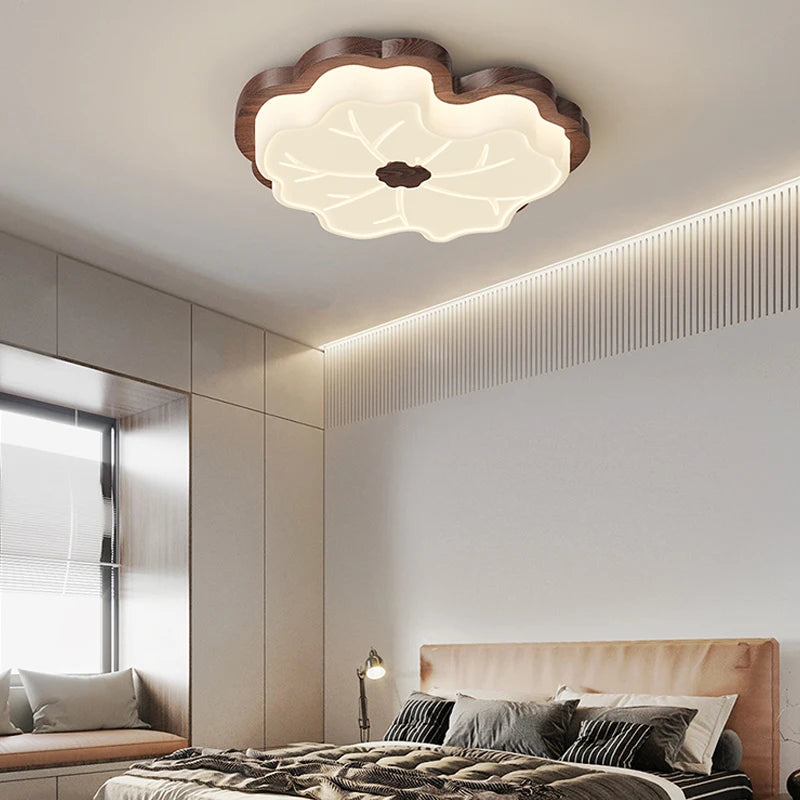 lustre moderne imitation bois en forme de feuille d'arbre créatif - vue 3 sur 14