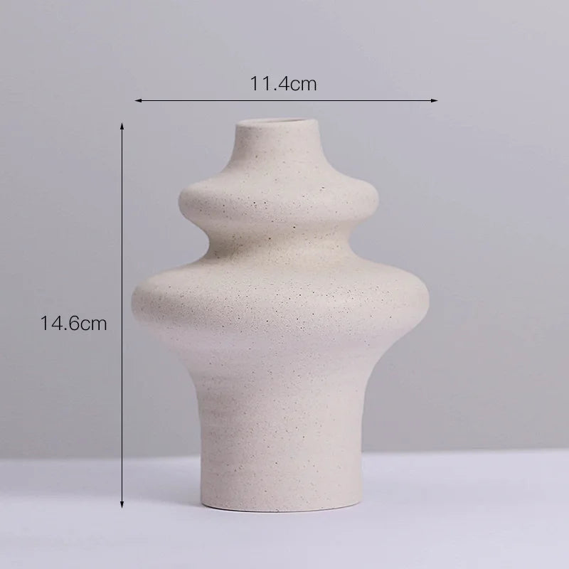 vase moderne en céramique décoration en spirale pour fleurs - vue 4 sur 6