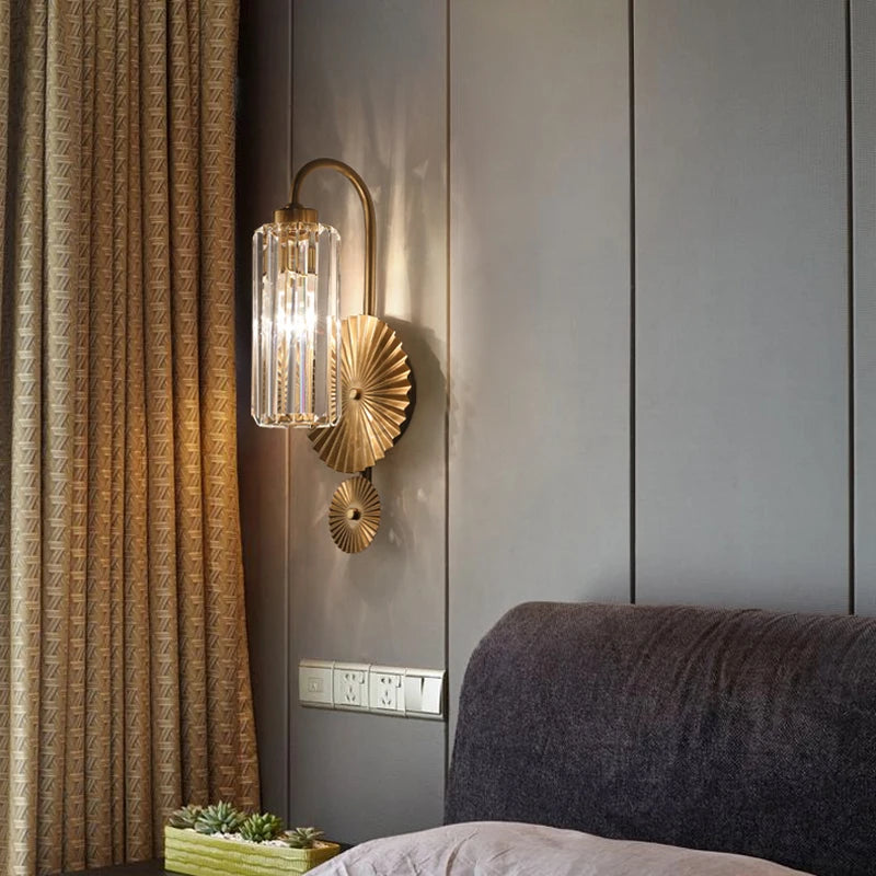 FKL moderne cristal applique salon TV fond mur chambre chevet allée décoration lumière luxe applique - vue 5 sur 11