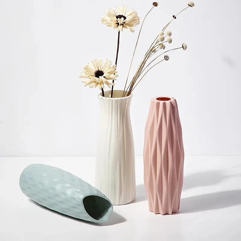 vase nordique en plastique pour fleurs décoratives modernes - vue 3 sur 12