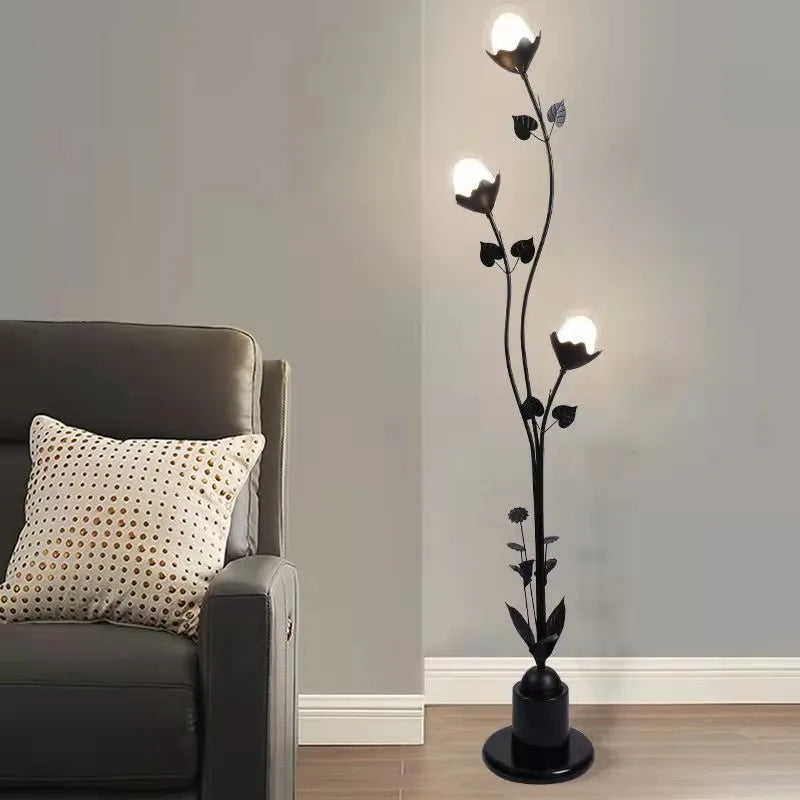 lampe sur pied boule en verre pour décoration intérieure - vue 7 sur 8