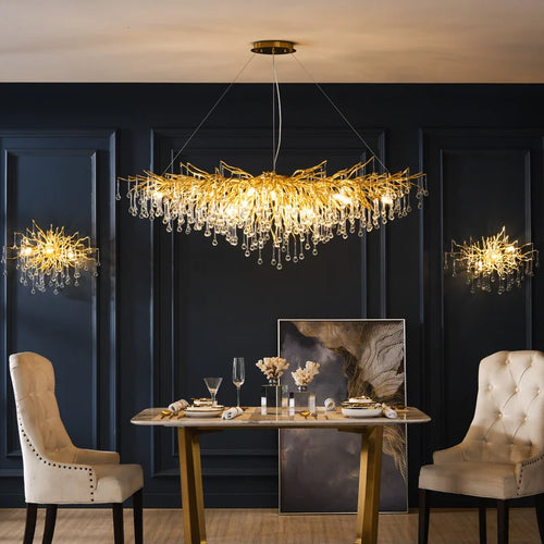 lustre en cristal led de luxe moderne simple intérieur
