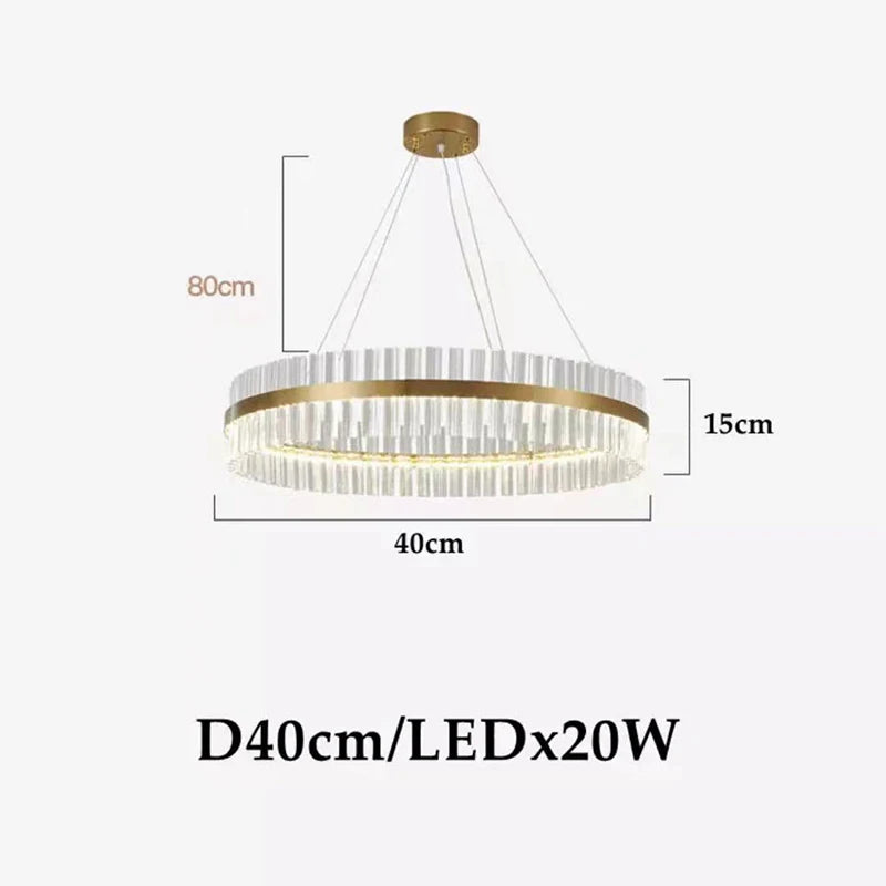 lustre led moderne en cristal pour un éclairage élégant - vue 10 sur 15