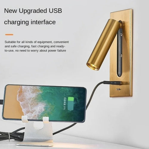 applique murale intérieure led avec chargement usb pour hôtel - vue 6 sur 12