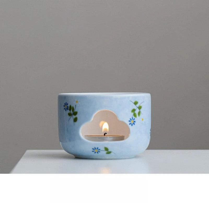 Théière marguerite porcelaine peinte main avec filtre kungfu