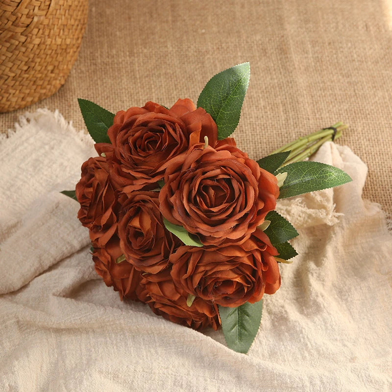 bouquet de roses artificielles décoration intérieure et extérieure fleurs faux - vue 12 sur 18