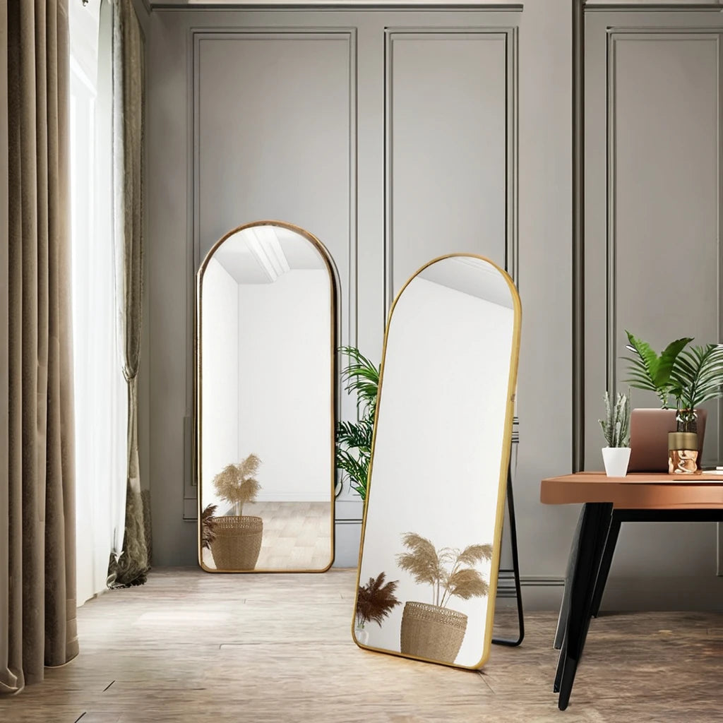 miroir de sol plein long design semi-circulaire pour intérieur - vue 4 sur 9