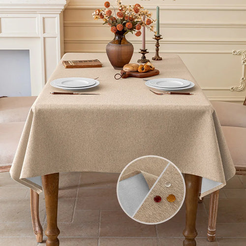Nappe coton lin imperméable style uni table repas