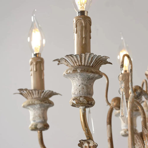 lustre en bois vintage français design art lumière - vue 6 sur 6