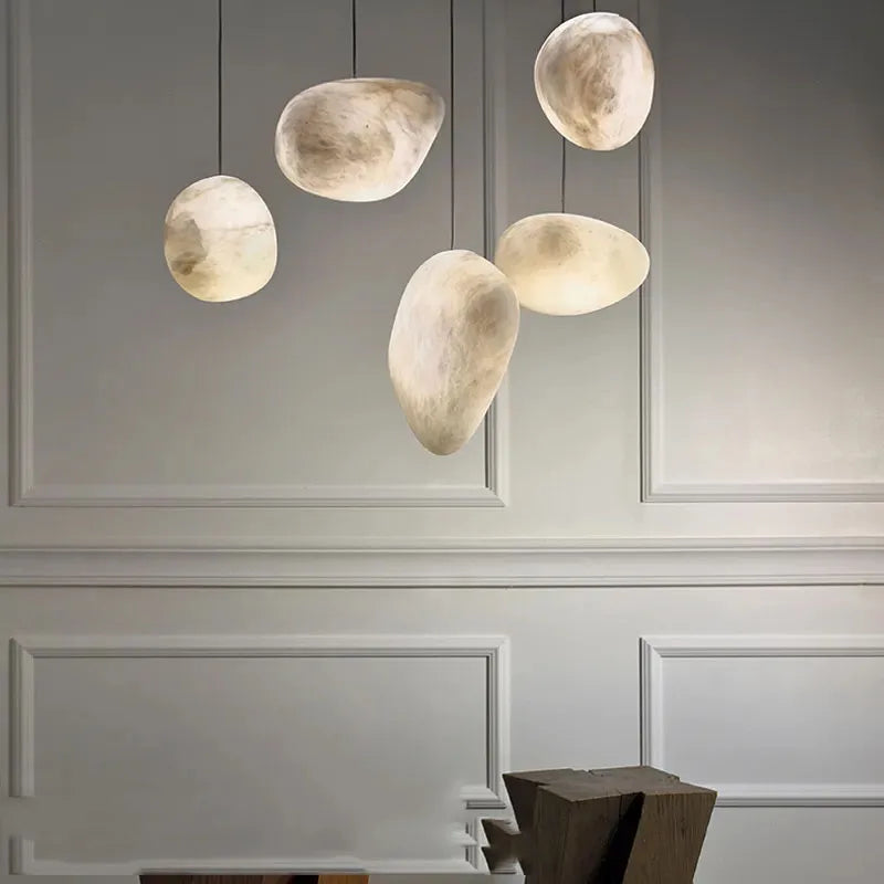 Suspension led en gypse flocon de neige avec texture marbre - vue 4 sur 10