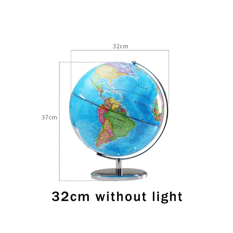 globe terrestre rotatif éducatif lumineux en anglais pour géographie - vue 18 sur 18