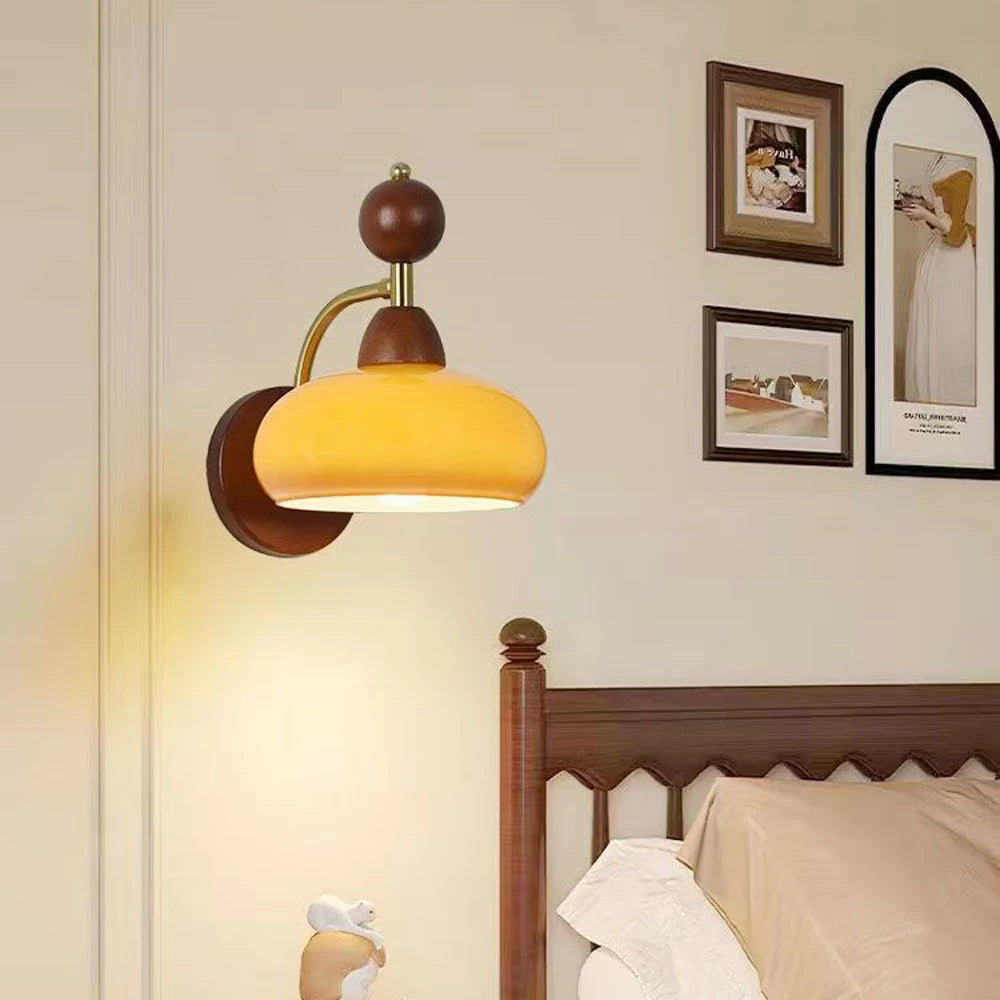 applique murale en bois et verre pour intérieur moderne - vue 2 sur 8