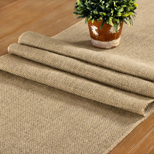 Chemin de table jute beige style rustique ferme - vue 4 sur 6