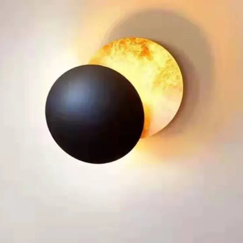 applique murale ronde moderne éclairage mural éclipse décorative