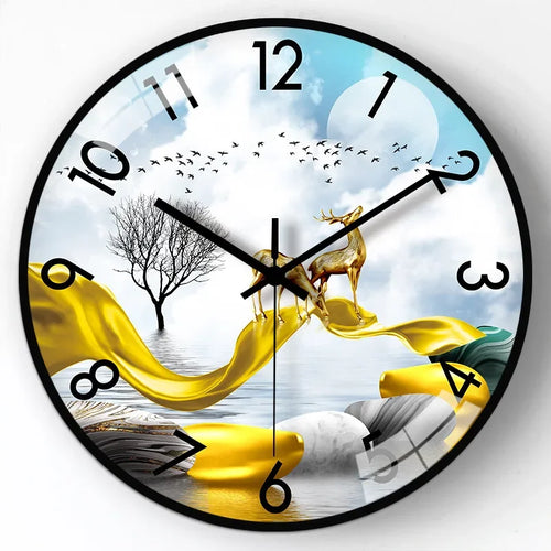 horloge murale en verre design moderne style chinois créatif et muet - vue 12 sur 11