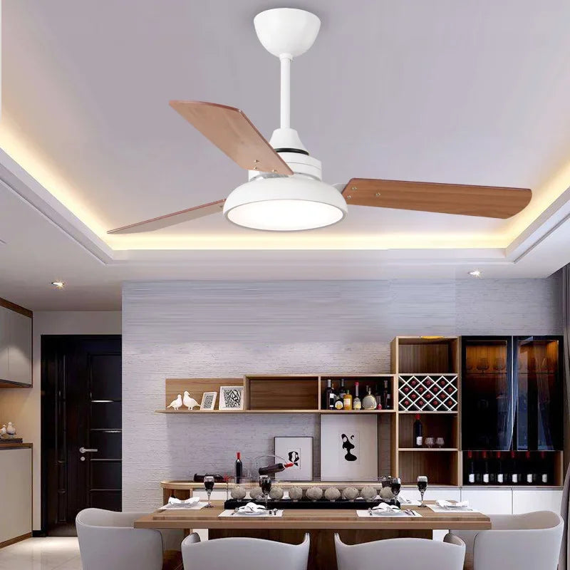 plafonnier moderne ventilateur de plafond avec télécommande et éclairage intégré - vue 3 sur 6