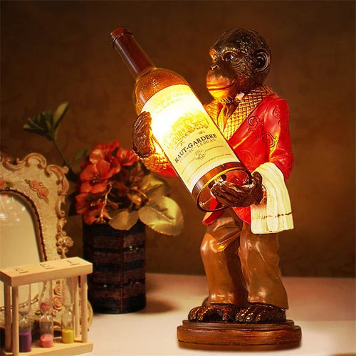 lampe de singe rétro en résine pour déco vintage et loft - vue 3 sur 8