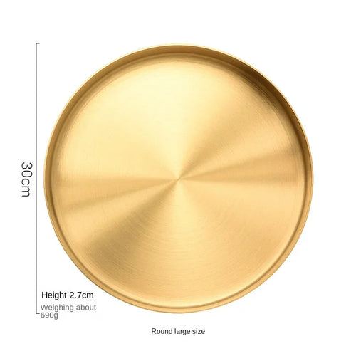 plateau de rangement en acier inoxydable pour bijoux et décorations