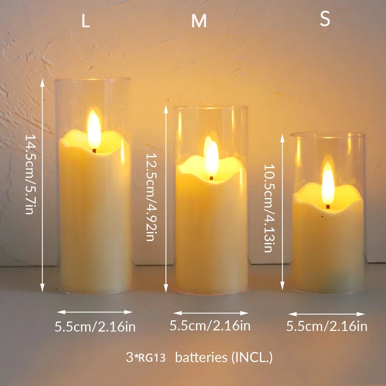 lot de 6 bougies led sans flamme en verre pour mariage et noël - vue 7 sur 9
