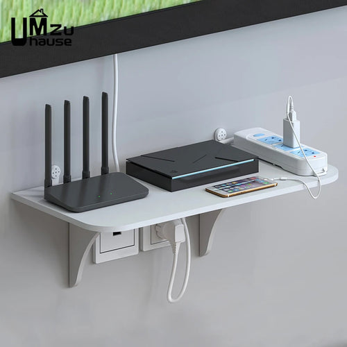 étagère flottante pour routeur et accessoires de rangement mural - vue 2 sur 8