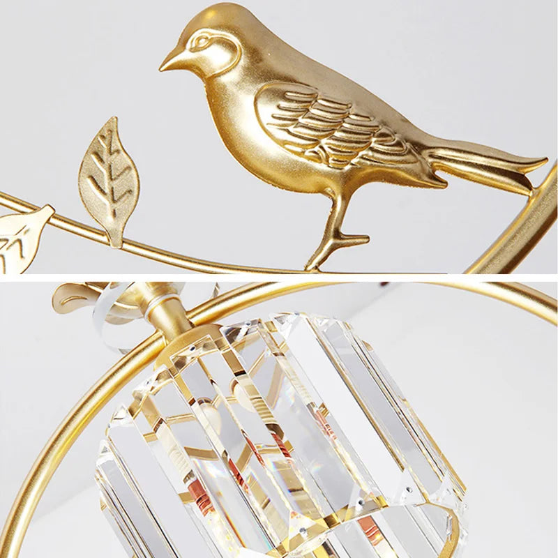 suspension design nordique en forme d'oiseau en cristal décoratif - vue 5 sur 8