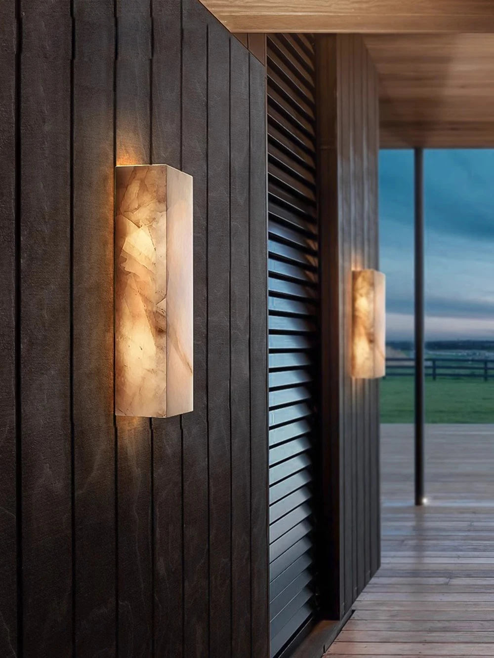applique murale led en marbre naturel étanche pour extérieur - vue 9 sur 9