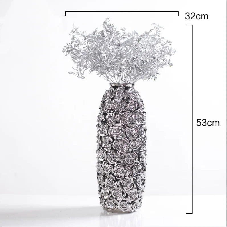 vase en céramique or relief pour roses et décoration moderne - vue 10 sur 10