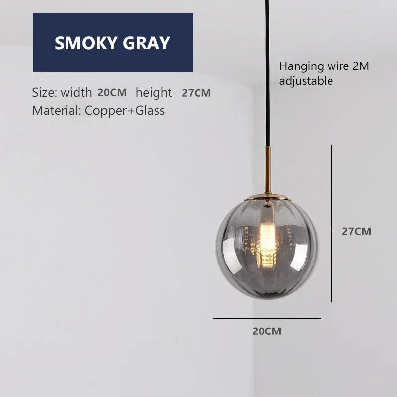 lustre moderne en verre design suspendu lumineux nordique - vue 10 sur 14