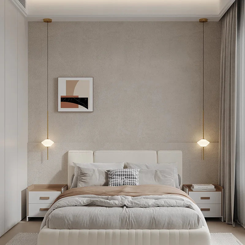 lampe led suspendue en verre moderne avec fil métallique réglable