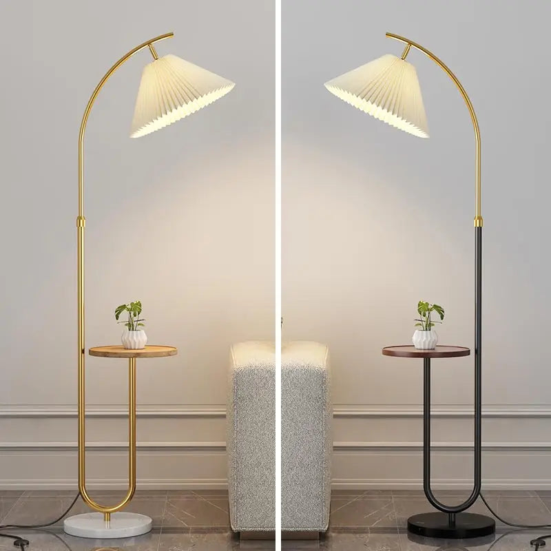 lampadaire nordique à led abat-jour en tissu pour décoration intérieure - vue 4 sur 18