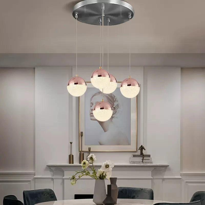 Suspension nordique led demi-boule acrylique simple - vue 4 sur 21